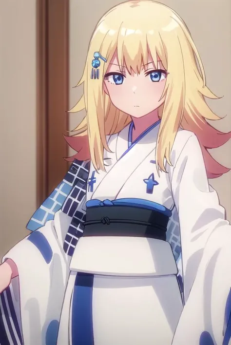 zerueltenmawhite, <lora:zeruel tenma white s1-lora-nochekaiser:1>,
zeruel tenma white, blue eyes, blonde hair, hair ornament, hairclip,
BREAK japanese clothes, kimono, sash, obi, white kimono,
BREAK indoors, classroom,
BREAK looking at viewer, (cowboy shot:1.5),
BREAK <lyco:GoodHands-beta2:1>, (masterpiece:1.2), best quality, high resolution, unity 8k wallpaper, (illustration:0.8), (beautiful detailed eyes:1.6), extremely detailed face, perfect lighting, extremely detailed CG, (perfect hands, perfect anatomy),