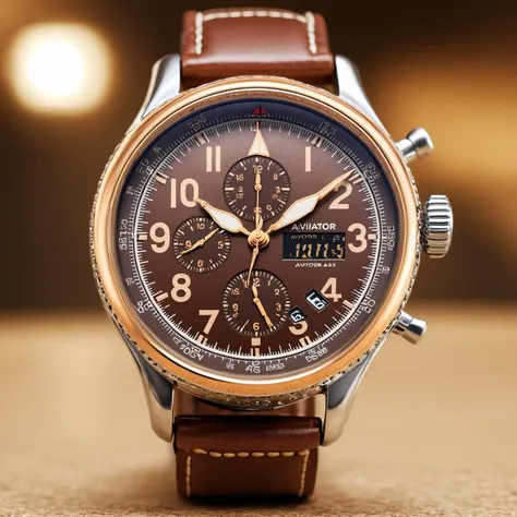 <lora:W4tch35_05XL-final:1>,an advertising photograph of a beautiful (W4tch35:1.2) as a (aviator_watch:1.3) watch,on a watch stand,with detailed movement,medium shot,tilt shift,bokhe,8k wallpaper,masterpiece,photorealistic,HDR UHD,high contrast,hyper realistic,volumetric lighting,