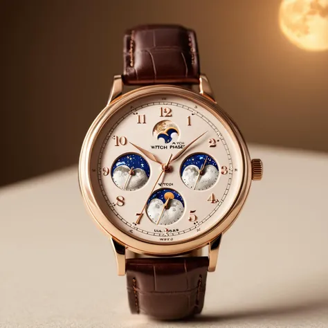 <lora:W4tch35_05XL-final:1>,an advertising photograph of a beautiful (W4tch35:1.2) as a (moon_phase:1.3) watch,on a watch stand,with detailed movement,medium shot,tilt shift,bokhe,8k wallpaper,masterpiece,photorealistic,HDR UHD,high contrast,hyper realistic,volumetric lighting,