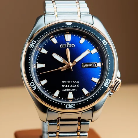 <lora:W4tch35_05XL-final:1>,an advertising photograph of a beautiful (W4tch35:1.2) as a (seiko:1.3) watch,on a watch stand,with detailed movement,medium shot,tilt shift,bokhe,8k wallpaper,masterpiece,photorealistic,HDR UHD,high contrast,hyper realistic,volumetric lighting,