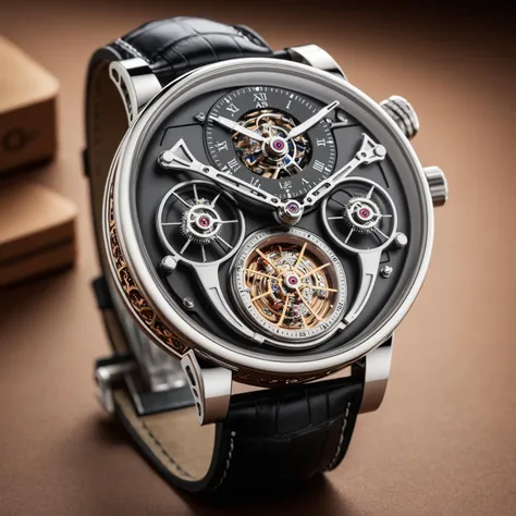 <lora:W4tch35_05XL-final:1>,an advertising photograph of a beautiful (W4tch35:1.2) as a (mb&f:1.3) watch,on a watch stand,with detailed movement,medium shot,tilt shift,bokhe,8k wallpaper,masterpiece,photorealistic,HDR UHD,high contrast,hyper realistic,volumetric lighting,