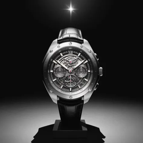 <lora:W4tch35_05A-000005:1.1>,an advertising photograph of a (W4tch35:1) as a (luxury_watch:1),on watch stand,medium shot,tilt shift,bokhe,8k wallpaper,masterpiece,photorealistic,HDR UHD,high contrast,hyper realistic,volumetric lighting,