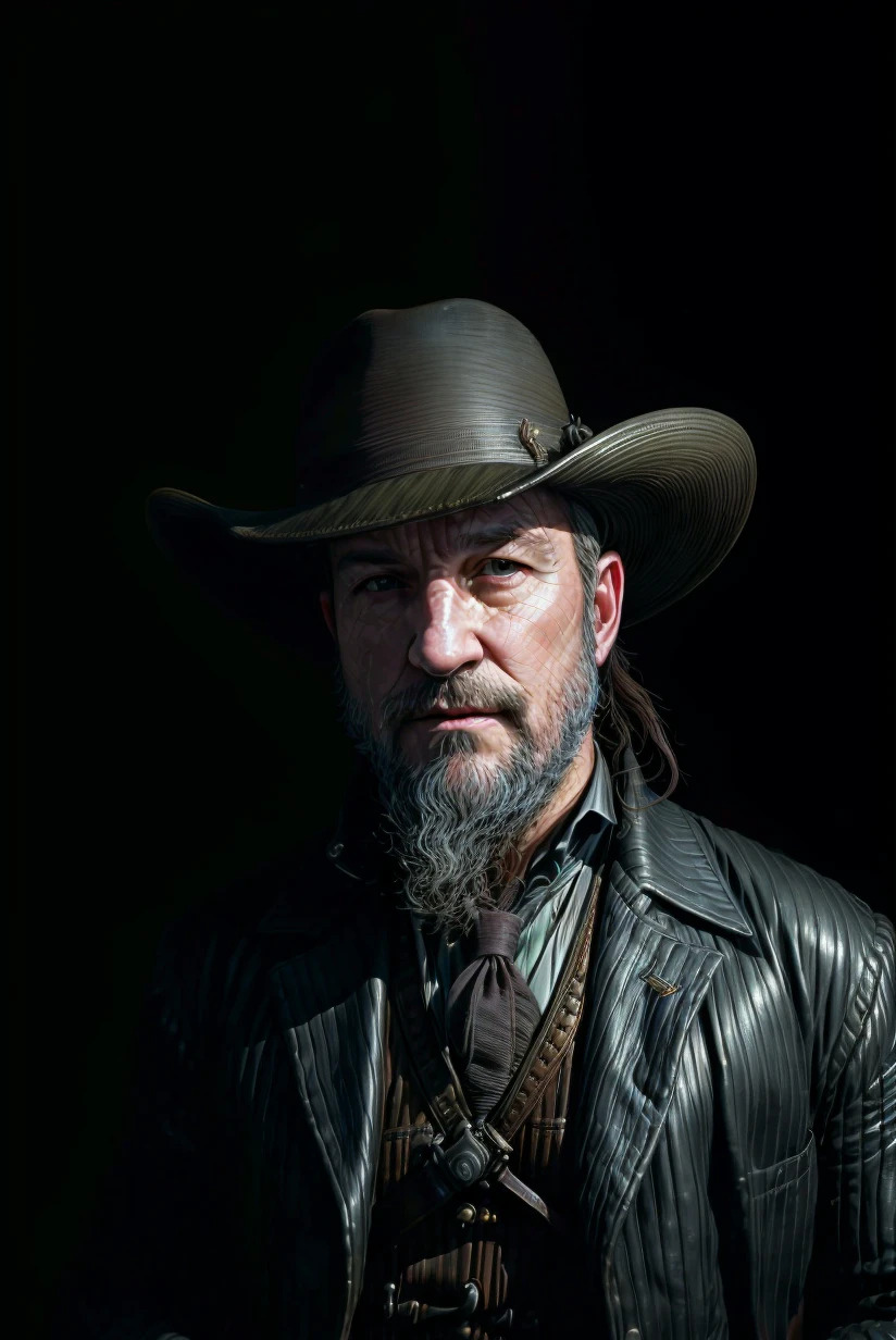 masterpiece, best quality, ultra-detailed, photo of MortNobody15 portrait, looking up, solo, half shot, detailed face, (western theme:1.1), 19th century wild west, american frontier, bandit, dynamic pose, wild west hat, holster, belt, coat, bolo tie, wild west era dark mine shaft interior with support beams in background, sunshine, bright lighting, high noon, cinematic atmosphere, ,, <lora:difConsistency_photo:0.5>, <lora:difConsistency_detail:0.35>, <lora:difConsistency_darktheme:0.35> <lora:Mild detail adjusterV10_4:1>