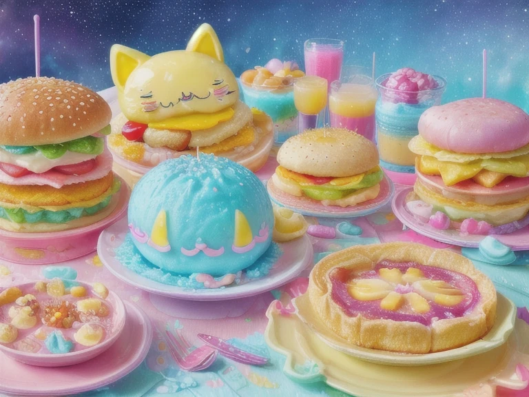 food photography of a delicious brunch <lora:difConsistency_photo:0.5>, <lora:difConsistency_detail:0.55>, <lora:difConsistency_darktheme:0.35> <lora:KawaiiTech:1> kawaiitech, kawaii, cute colors, scifi,