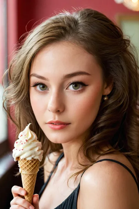 the most Seductive female ever,ice cream parlor ,perfect face, perfect eyes, 21 year old,<lora:offset_0.2:0.1> <lora:EleonoraV2:0.8>