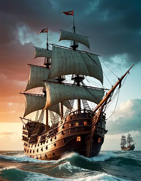 cinematic still the most Voluptuous female ever,haunted pirate ship on a spectral sea . emotional, harmonious, vignette, 4k epic detailed, shot on kodak, 35mm photo, sharp focus, high budget, cinemascope, moody, epic, gorgeous, film grain, grainy, the most Voluptuous female ever,haunted pirate ship on a spectral sea, set great grand intricate complex artistic full, spectacular beautiful, cinematic light, saturated colors, extremely detailed, color, perfect, dynamic dramatic bright, atmosphere, surreal, open magnificent, pure glowing, adventurous, thought, epic, best, inspired, vivid, gorgeous, awesome, shining, brilliant