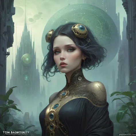 alien city, gorgeous, amazing, elegant, intricate, highly detailed, digital painting, artstation, concept art, sharp focus, illustration, art by Tom Bagshaw, Alfons Mucha and Greg Rutkowski