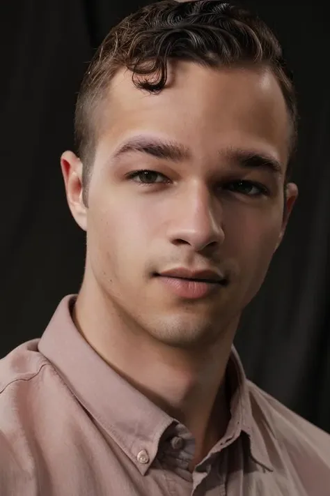 <lora:jaydenmv1:1> jaydenm, professional studio quality modeling headshot, 4K, simple background, dramatic lighting, neutral expression, realistic skin, fine detail, shirt, ultra realistic photograph, professional photograph, by Gucci photographer.