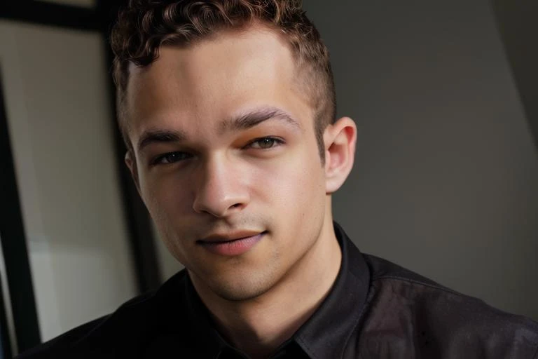 <lora:jaydenmv1:1> jaydenm, professional studio quality modeling headshot, 4K, simple background, dramatic lighting, neutral expression, realistic skin, fine detail, shirt, ultra realistic photograph, professional photograph, by Gucci photographer.