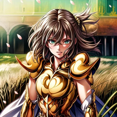 "(masterpiece:1.1), best quality, NSFW,
1girl, (80s anime style:1.3), (eyelashes:1.5), (li:1.2),
(intricate high detailed body:1.2),
indigo hair, (forehead, parted bangs, hairclip:1.1), (short hair, french braid:1.1), (tiara:1.2),
brown eyes, (lip stick:1.3),
(small breasts:1.1),
(grin:1.2),
(golden embroidery bikini armor, corset:1.2), (garter belt:1.2),
(fur:1.1), (streaked hair:1.2), necklace,
standing,
(upper body, cowboy shot, looking at viewer, from front:1.1),
(daytime, grassland, outdoors:1.2)"