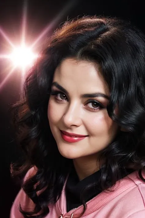 21yo   sherilfenn ((Black Theme, Black backdrop:1.4)) (Close-Up Shot, headshot:1.4) (red long curls :1.4)wearing (Black sweatshirt :1.4) 35mm, F/2.8 ((Photo Focus, DOF, Aperture, insanely detailed and intricate, character, hypermaximalist, elegant, ornate, beautiful, exotic, revealing, appealing, attractive, amative, hyper realistic, super detailed, heresy flares)) (smiling at viewer:1.3)(volumetric pink smoke:1.3) (pink lens flare:1.2)(sharpness:1.3)(details:1.3)