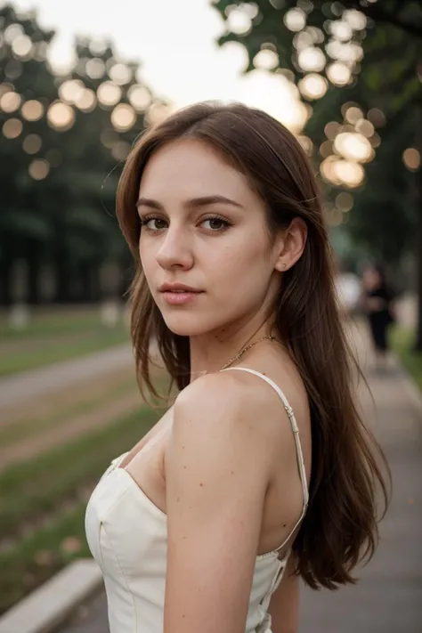 8k, RAW photo, Fujifilm, style photo of a beautiful young woman dominican
as avril in a garden of light pink roses (highly detailed skin: 1.2) Style-Petal BREAK short hair, blonde hair with colored locks, wearing a dress, film granulation, 35mm, cute style