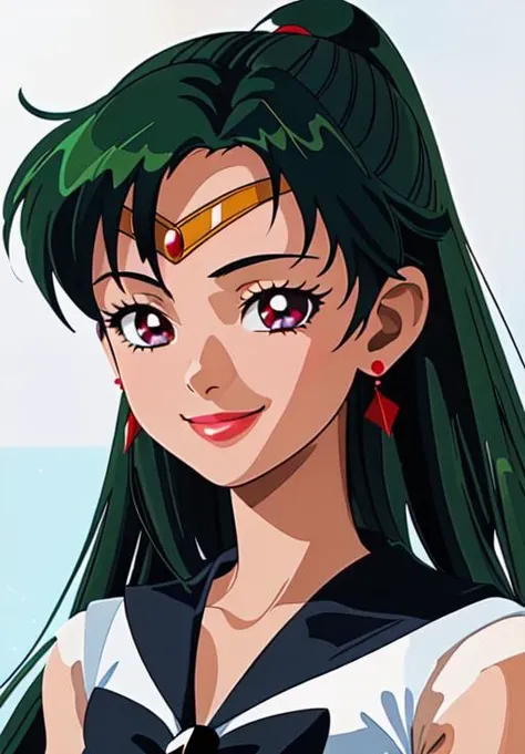 <lora:sailor_moon:0.8>, sailor_pluto, smile, closed mouth,