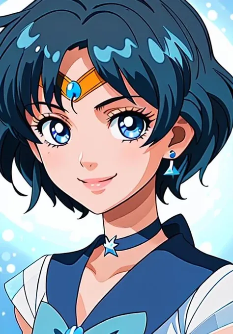 <lora:sailor_moon:0.8>, sailor_mercury, smile, closed mouth, portrait,