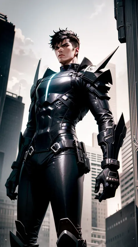 masterpiece, best quality, extremely masculine and powerful, epic cool and brutal, extra cinematic, action moment, 1boy, future warrior, futuristic aesthetic, cyberpunk, neon glow