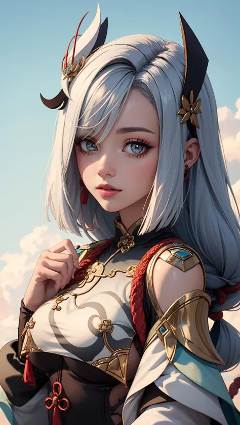<lora:shenhe2-000010:1>,shenhedef,shenhernd,looking at viewer,beautiful background,