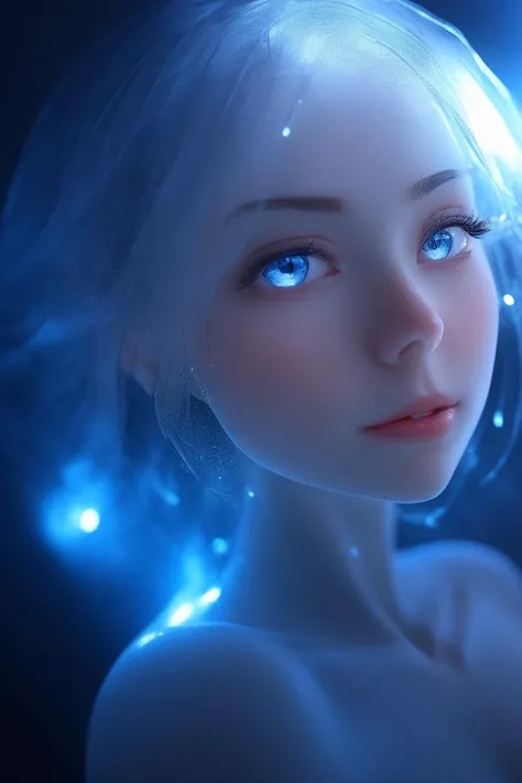 Original Character, Volumetric Lighting, Best Shadows, Shallow Depth of Field, Stunningly Beautiful Girl, Delicate Beautiful Attractive Face,8k, (mature female) , high resolution,blue eyes, slime girl