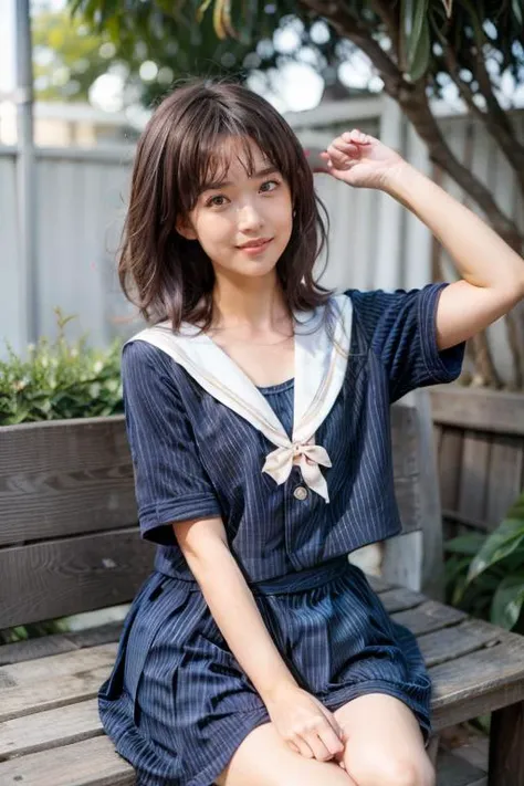 1girl,solo,gigantic breasts,(short wave curly hair:1.2),looking at viewer,cowboy shot,sexy pose,
(masterpiece, high quality, best quality),(colorful),(delicate eyes and face),volumatic light,ray tracing,extremely detailed CG unity 8k wallpaper,\\,
(private garden,,water,moon),\\,
grin,\\,
<lora:add_detail:0.5>,\\,
<lora:Cococola Angel-S:1.2:lbw=fa>,Cococola,Angel-S,light smile,
<lora:Cococola JK Uniform:0.8>,cococola,school uniform,serafuku,blue shirt,blue pleated skirt,