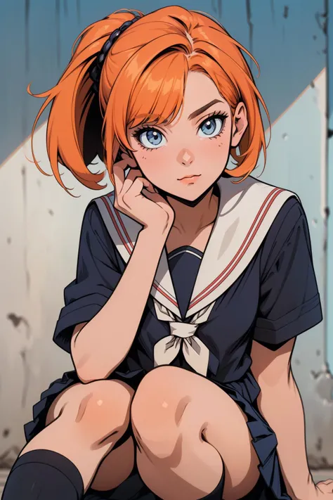 8k high quality detailed,highres,anime,comic,detailed image,
(an illustration of a teenage girl posing,(an illustration of girl,teenage girl)),(magazine_illustration),
(, effie,80s,1girl,skinny,small breasts),((Wry Smile):0.7),detailed_face,
((head rest):0.8),
(, cococola,school uniform,serafuku,blue shirt,blue pleated skirt),(,realistic clothing texture,realistic_skin_texture),<lora:effie-80s:0.6>,<lora:cococola_20231215201344:0.65>,<lora:more_details:0.2>