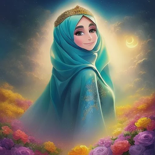Dreamscape masterpiece, best quality, 1girl, solo, long_hair,anime arabic style, magical elements, elaborate backgrounds, traditional Arabic clothing, colorful and vibrant, detailed character design, calligraphy elements, fantasy setting, mystical powers, Hejab Islamic, emotional expressions, studio lighting, clear skies, anime-style hejab, environmental effects, Islamic motifs, camera effects, vibrant colors, unique camera angles, soft lighting, Studio Lights, Natural Light, Rim Lighting, Colored Lights, Soft Lighting, Hard Lighting, . Surreal, ethereal, dreamy, mysterious, fantasy, highly detailed