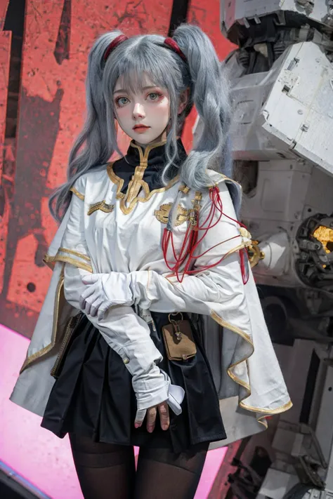 masterpiece, best quality, highres, bbruri, long hair, golden eyes, white capelet, long sleeves, white gloves, black tight skirt, pantyhose, cowboy shot, indoors, spacecraft, spaceship, looking at viwer,
<lora:cosplays_style_v01:0.8> <lora:sd-No.129:0.3> <lora:hoshino_ruri_v1:0.7>