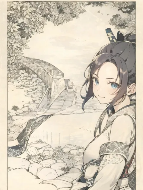 clean background,1 girl,28 years old,katana,wimd,maple leaf,blue and green ink,close shot,from front, <lora:Xiaorenshu_v10:0.9>