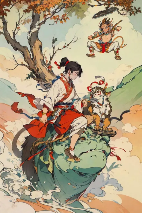 (illustration:1.1),(best quality),(masterpiece:1.1),
sgyy,wukong,monkey king,floating in air,
<lora:xrs2.0:0.8>