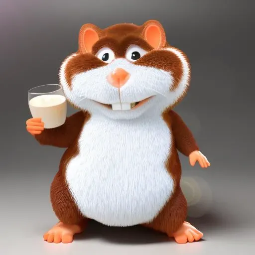 gluckgluck hamster drinking a glass of ((white milk)), photograph <lora:Glucky:0.95>