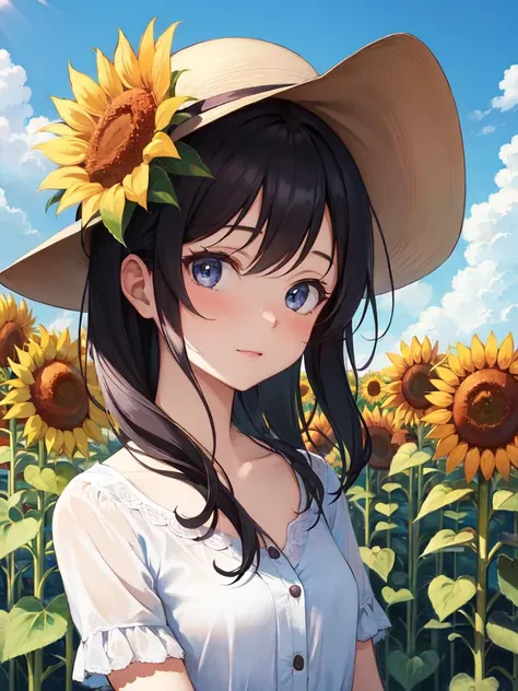 masterpiece,
1girl, sunflower,