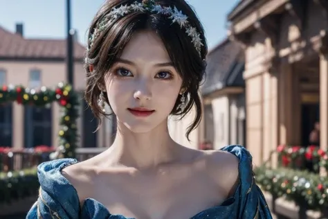 (best quality:1.4),(masterpiece:1.4),(photorealistic:1.4),(Realistic:1.2),(ultra high res, raw photo:1.4),(hdr, hyperdetailed:1.2),(8K:1.2),(Christmas costume:1.5),cinematic photo 1girl,smile,upper body,colorful,detailed,lovely,atmosphere,magic,vivid,intricate,elegant,sharp focus,extremely fine detail,cinematic,pristine,beautiful,focused,professional,artistic,singular,epic,best,highly saturated colors,clear gorgeous,stunning,cute,creative,inspirational,adorable,wonderful,confident,pretty,attractive,lucid,<lora:girl_1:0.8>,