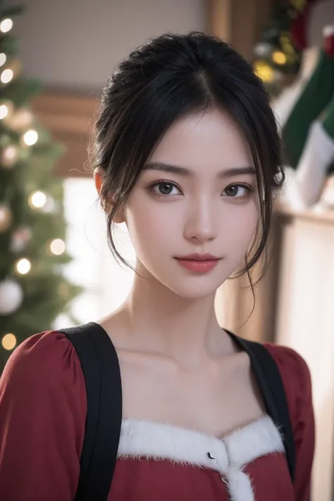(best quality:1.4),(masterpiece:1.4),(photorealistic:1.4),(Realistic:1.2),(ultra high res, raw photo:1.4),(hdr, hyperdetailed:1.2),(8K:1.2),(Christmas Tree:1.2),(Christmas costume:1.5),cinematic photo 1girl,smile,(upper body:1.3),colorful,detailed,lovely,atmosphere,magic,vivid,intricate,elegant,sharp focus,extremely fine detail,cinematic,pristine,beautiful,focused,professional,artistic,singular,epic,best,highly saturated colors,clear gorgeous,stunning,cute,creative,inspirational,adorable,wonderful,confident,pretty,attractive,lucid,