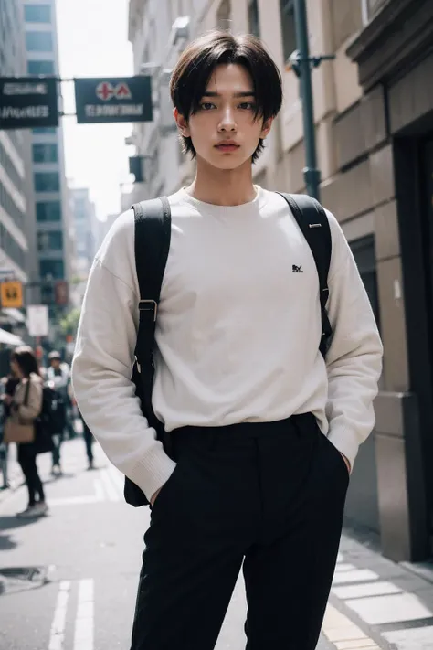 (masterpiece、top-quality、top-quality、raw、A hyper-realistic)、Urban cityscape、Shibuya cityscape、a handsome、twinks、(((Astringent uncle wearing sunglasses)))、A slender、(((Please wear a plain white T-shirt all over your body.)))、((whole body visible))、(standing straight ahead)、Wearing jeans、ighly detailed、colourfull、highestdetailed