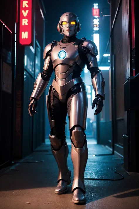 (masterpiece, top quality, best quality, official art, beautiful and aesthetic:1.2),(CyberpunkWorld man:1.2),(full body:1.2),(glowing armor:1.2),(cyberpunk:1.2),(CyberpunkWorld:1.3),neon,Neon Babe,Neon Babe style armor,(glowing armor:1.2),robotic suit,jetpack,<lora:AgainMixCyberLora_v2A:1>,