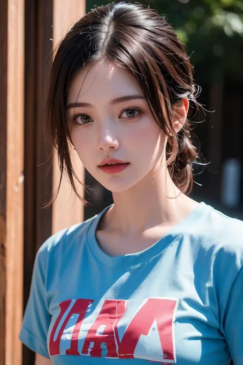 (best quality:1.4),(masterpiece:1.4),(photorealistic:1.4),(Realistic:1.2),(ultra high res, raw photo:1.4),(hdr, hyperdetailed:1.2),(8K:1.2),cinematic photo 1girl,close up,t-shirt,<lora:Again_Girl_A10:1>,