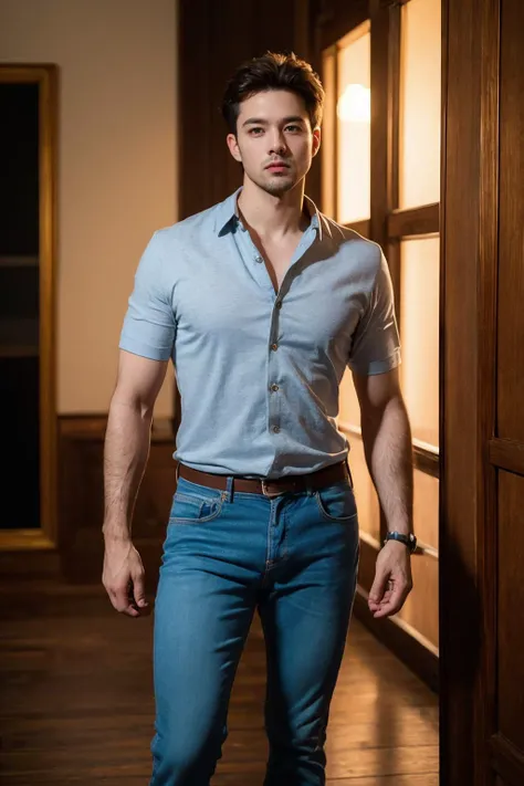 (best quality:1.4),(masterpiece:1.4),(photorealistic:1.4),(Realistic:1.2),(ultra high res, raw photo:1.4),(hdr, hyperdetailed:1.2),(8K:1.2),cinematic photo 1man,full body,
