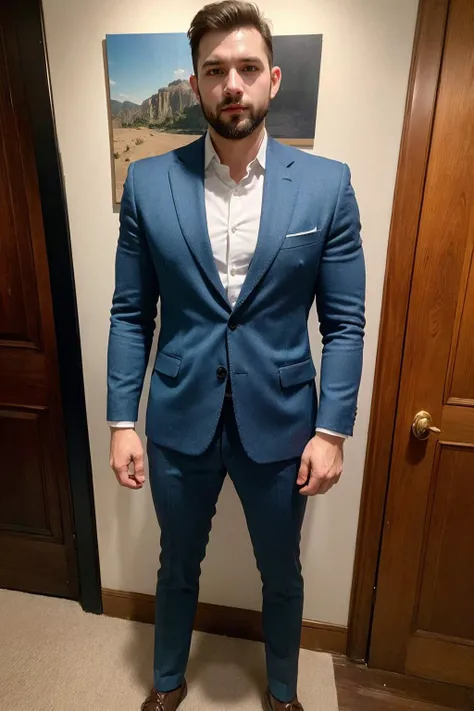 (best quality:1.4),(masterpiece:1.4),(photorealistic:1.4),(Realistic:1.2),(ultra high res, raw photo:1.4),(hdr, hyperdetailed:1.2),(8K:1.2),cinematic photo 1man,full body,suit,