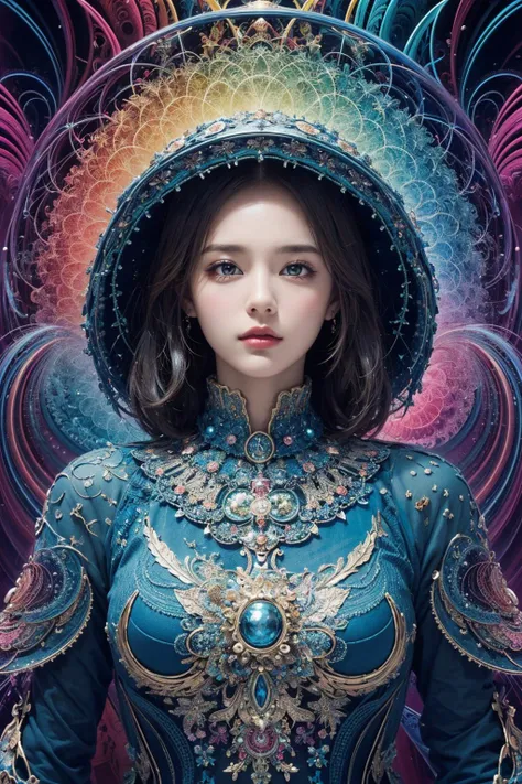 (masterpiece, top quality, best quality, official art, beautiful and aesthetic:1.2),(1girl),extreme detailed,(fractal art:1.3),colorful,highest detailed,