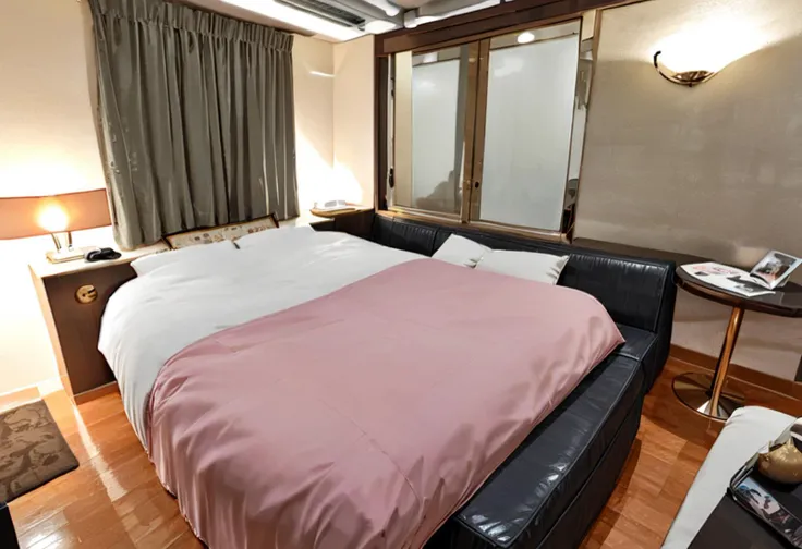 masterpiece, best quality, very aesthetic, absurdres,
lovehotel, scenery, bed, lamp, indoors, table, curtains, pillow, couch, realistic, photo (medium), photo background
<lora:LOVEHOTEL_SDXL_V4:1>