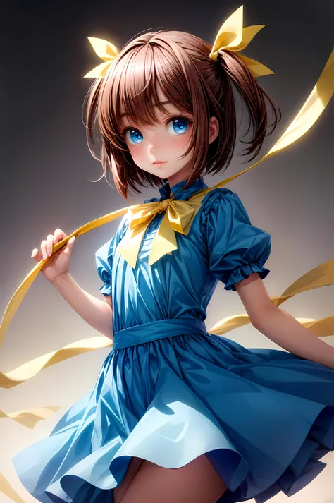 (masterpiece, best quality), <lora:nozoemon_v1.0:0.8> 1girl, solo, nozoemon, brown hair,blue eyes,bob cut,short twintails, hair yellow ribbon,blue dress,
<lora:add_detail:1>