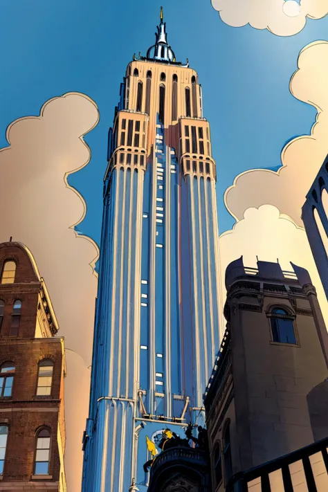<lora:History_of_Rock_v2-000050:1> histr0ckstyle,  the Empire State Building