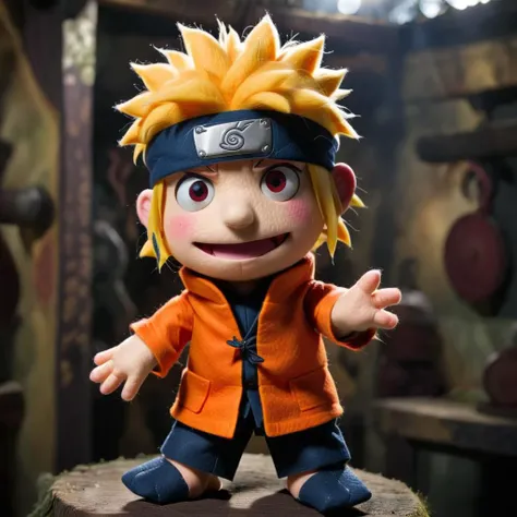 <lora:Felt-Puppet-base-v1-000008:1> In a felt puppet world style, naruto