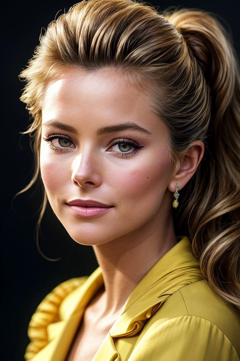 photo of beautiful (crbr1nkley:0.99), a woman in a (movie premiere gala:1.1), perfect hair, hair upsweep updo, wearing yellow (pant suit:1.1), ((Desertwave:1.1)), (slightly open mouth), modelshoot style, (extremely detailed CG unity 8k wallpaper), professional majestic (photography by cindy sherman:1.1), (Kodak PIXPRO FZ152 16MP Digital Camera), 24mm, exposure blend, hdr, faded, extremely intricate, High (Detail:1.1), Sharp focus, dramatic, soft cinematic light, (looking at viewer), (detailed pupils), (upper body), 24mm, 4k textures, soft cinematic light, adobe lightroom, photolab, elegant, ((((cinematic look)))), soothing tones, insane details, hyperdetailed, low contrast