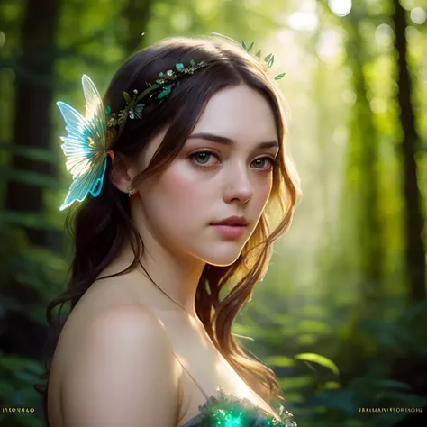 beautiful imogend as a fairy,(highly detailed:1.2),(best quality:1.2),(8k:1.2),sharp focus,(subsurface scattering:1.1),award-winning photograph,professional portrait photography,(close shot:1.1) (glowing bioluminescent forest:1.2),iridescent fairy wings (very detailed background:1.2),(fantasy:1.1), analog style, modelshoot style, knollingcase, dreamlikeart, elden ring style, dramatic lighting, by wlop jeffrey simpson greg rutkowski alphonse mucha wlop