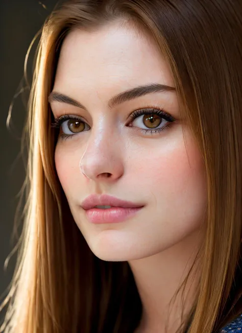 closeup portrait of skswoman, :3 , wearing casual wear , with honey blonde Straight hair , background autumn epic (photo, studio lighting, hard light, sony a7, 50 mm, matte skin, pores, colors, hyperdetailed, hyperrealistic), <lyco:Anne Hathaway:1.1>