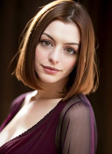 closeup portrait of skswoman, relieved , wearing maternity wear , with dark red Lob (long bob) , background factory epic (photo, studio lighting, hard light, sony a7, 50 mm, matte skin, pores, colors, hyperdetailed, hyperrealistic), <lyco:Anne Hathaway:1.1>