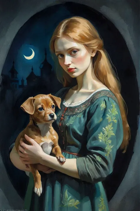 An extraordinary miniature that fuses the essence of love, taking inspiration from the renowned painter Rembrandt. The image depicts a LITTLE DEER, reminiscent of Rembrandt's masterful use of light and shadow. The celestial scenery, reminiscent of the landscapes with mounts in the background cloth. Rembrandt's bright, atmospheric sun and moon, WITH BRIGHT CROSS IN THE BACKGROUND bathes the scene in a soft, ethereal glow, painted with delicate brushstrokes reminiscent of Rembrandt's detailed technique, symbolizes peace and the presence of the Holy Spirit.