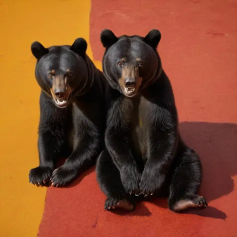 UHD, 4k, ultra detailed, cinematic, a photograph of  <lora:vantablack style:1>
a couple of black bears sitting on top of a colorful floor,1girl,solo,feet,no humans,toes,shadow,no shoes,soles,close-up,foot focus,multicolored background,colorful,sunburst,sunburst background,rising sun flag , vantablack style, super-black coating style, dark coating style
 <lora:Low-key lighting Style:1>, epic, beautiful lighting, inpsiring