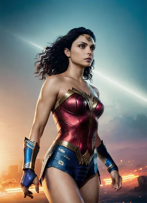 portrait of Morena Baccarin, wonder woman suits, epic (photo, studio lighting, hard light, sony a7, 50 mm, matte skin, pores, colors, hyperdetailed, hyperrealistic), <lyco:Morena Baccarin:1.1>