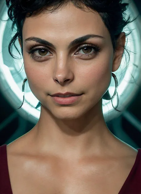 portrait of Morena Baccarin, epic (photo, studio lighting, hard light, sony a7, 50 mm, matte skin, pores, colors, hyperdetailed, hyperrealistic), <lyco:Morena Baccarin:1.1>