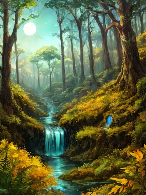 best quality, masterpiece, jp-j3a-1250 1girl, looking at viewer, solo, half shot, detailed background, detailed face, (<lora:DonML34f_v2:0.6>, DonML34f theme:1.1), forest ranger, light smile, medieval fantasy setting, high fantasy, green tattered leather clothes, cape, gloves, pouches, belt, rocky forest, roots, , ferns, , moss, waterfall, (Style-SwampMagic:0.4), butterflies, feathers, wildlife, curved blade, ethereal moonlight, fog, <lora:detail_slider_v4:2>
